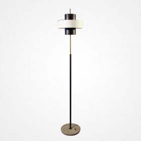 Floor Lamp by Stilnovo, Italy c. 1960, marble base, white acrylic shade. 73" high, base 12" Diameter good design ref number STN-00-07