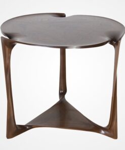 Side table by Vladimir Krasnogorov for Thomas W. Newman. Exclusively at Good Design. Solid carved walnut.